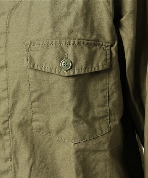 WEGO（ウィゴー）の「WEGO/ミリタリーノーカラーコート（ノーカラージャケット・メンズ・カーキ・MEDIUM/LARGE）」の4枚目の写真