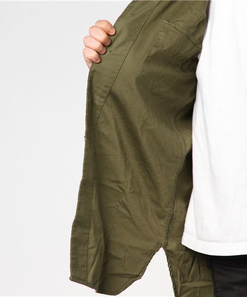 WEGO（ウィゴー）の「WEGO/ミリタリーノーカラーコート（ノーカラージャケット・メンズ・カーキ・MEDIUM/LARGE）」の2枚目の写真