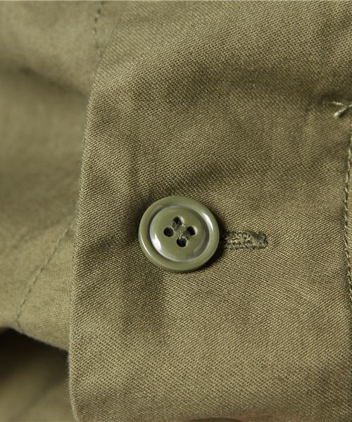WEGO（ウィゴー）の「WEGO/ミリタリーノーカラーコート（ノーカラージャケット・メンズ・カーキ・MEDIUM/LARGE）」の5枚目の写真