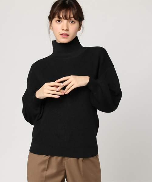 earth music&ecology（アースミュージックアンドエコロジー）の「・ハイネック畦ニットプルオーバー（ニット/セーター・レディース・ピンク/ライトグレー/ブラック/アイボリー・FREE）」の10枚目の写真