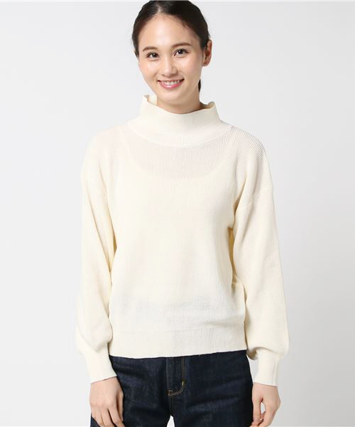 earth music&ecology（アースミュージックアンドエコロジー）の「・ハイネック畦ニットプルオーバー（ニット/セーター・レディース・ピンク/ライトグレー/ブラック/アイボリー・FREE）」の2枚目の写真