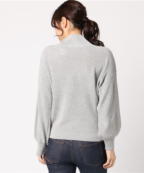 earth music&ecology（アースミュージックアンドエコロジー）の「・ハイネック畦ニットプルオーバー（ニット/セーター・レディース・ピンク/ライトグレー/ブラック/アイボリー・FREE）」の5枚目の写真