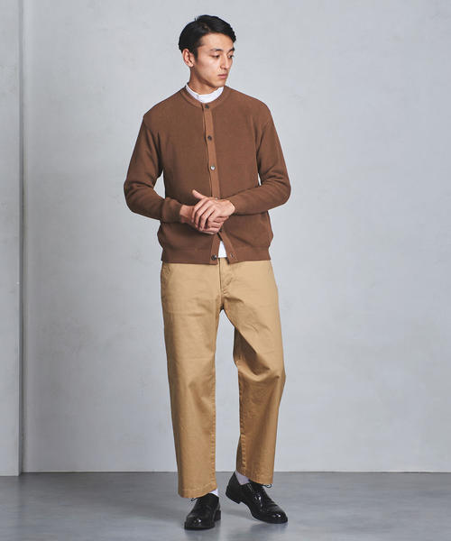 UNITED ARROWS（ユナイテッドアローズ）の「UASB アクリル コットン アゼ クルーネック カーディガン（ニット/セーター・メンズ・ブラック/ブラウン/ホワイト・SMALL/X-LARGE/MEDIUM/LARGE）」の3枚目の写真