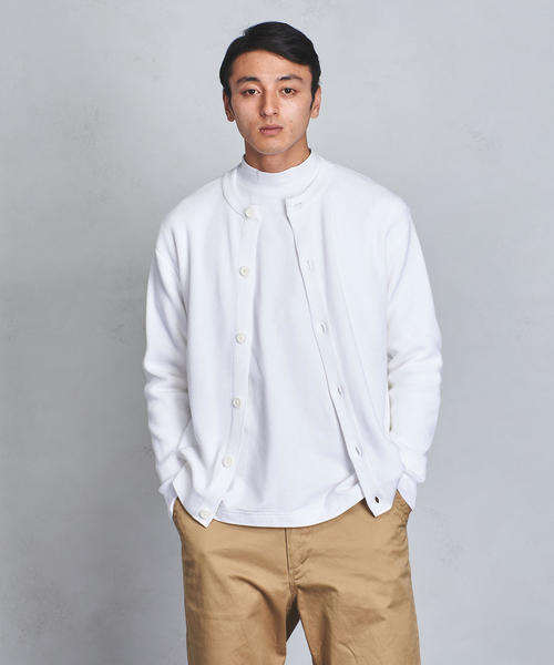 UNITED ARROWS（ユナイテッドアローズ）の「UASB アクリル コットン アゼ クルーネック カーディガン（ニット/セーター・メンズ・ブラック/ブラウン/ホワイト・SMALL/X-LARGE/MEDIUM/LARGE）」の2枚目の写真