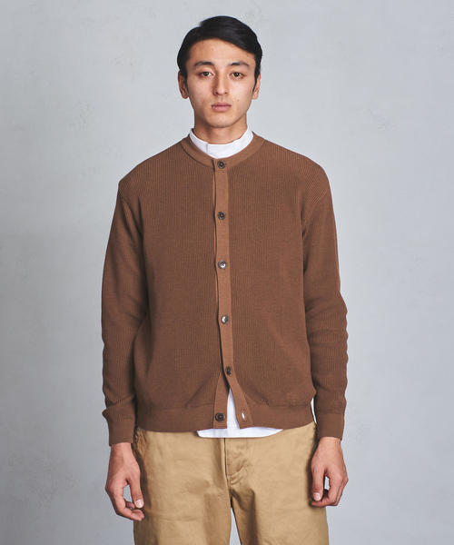 UNITED ARROWS（ユナイテッドアローズ）の「UASB アクリル コットン アゼ クルーネック カーディガン（ニット/セーター・メンズ・ブラック/ブラウン/ホワイト・SMALL/X-LARGE/MEDIUM/LARGE）」の5枚目の写真