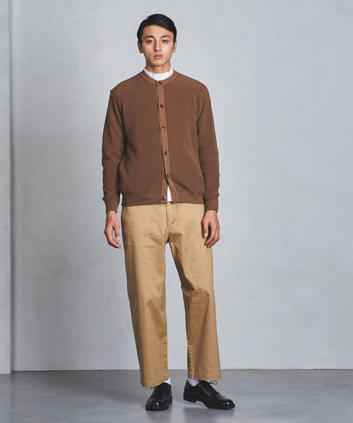 UNITED ARROWS（ユナイテッドアローズ）の「UASB アクリル コットン アゼ クルーネック カーディガン（ニット/セーター・メンズ・ブラック/ブラウン/ホワイト・SMALL/X-LARGE/MEDIUM/LARGE）」の9枚目の写真