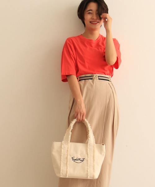 FREE'S MART（フリーズマート）の「スマイルロゴトートバッグ（トートバッグ・レディース・ホワイト/イエロー/ブルー・ﾌﾘ-）」の13枚目の写真