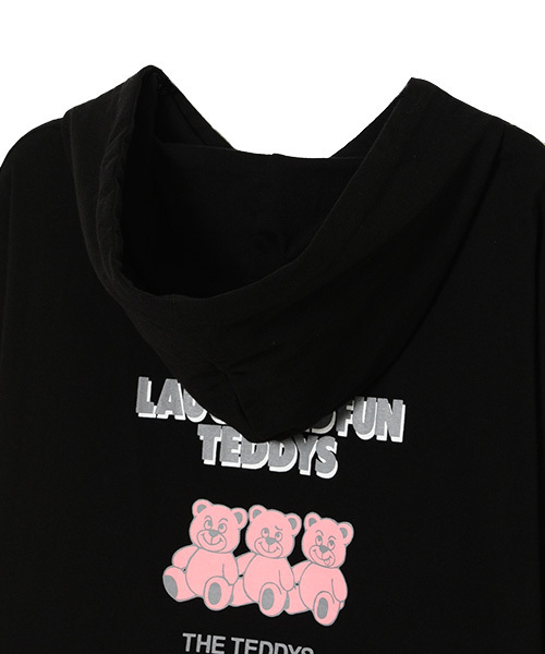 Candy Stripper(キャンディストリッパー)の「LAUGH AND FUN TEDDYS フーディ(Tシャツ/カットソー・レディース・ライトブルー/ブラック/イエロー・2)」の9枚目の写真