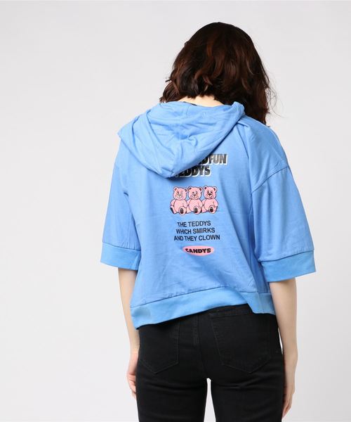 Candy Stripper(キャンディストリッパー)の「LAUGH AND FUN TEDDYS フーディ(Tシャツ/カットソー・レディース・ライトブルー/ブラック/イエロー・2)」の17枚目の写真