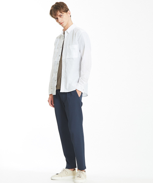ABAHOUSE（アバハウス）の「リネンコットンワイヤーシャツ（シャツ/ブラウス・メンズ・ホワイト/サックスブルー/オレンジ・44/46/48）」の6枚目の写真