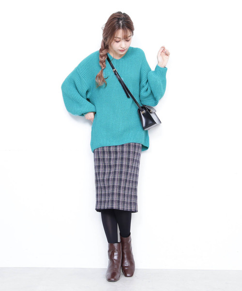 N.(N. Natural Beauty Basic)(エヌエヌナチュラルビューティーベーシック)の「アゼゆったりニット(ニット/セーター・レディース・ブラック/ベージュ/ブルー/カーキ・MEDIUM)」の16枚目の写真