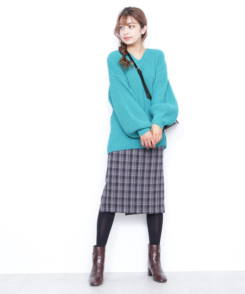 N.(N. Natural Beauty Basic)(エヌエヌナチュラルビューティーベーシック)の「アゼゆったりニット(ニット/セーター・レディース・ブラック/ベージュ/ブルー/カーキ・MEDIUM)」の10枚目の写真
