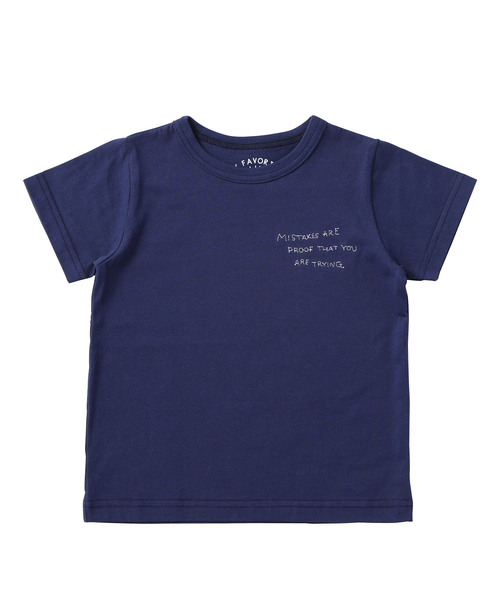 D.fesense（ディーフェセンス）の「【D.fesense /ディーフェセンス】メッセージ刺繍T（Tシャツ/カットソー・キッズ・グレー/ネイビー/オフホワイト・100cm/110cm/80ｃｍ/90cm）」の2枚目の写真