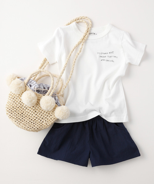 D.fesense（ディーフェセンス）の「【D.fesense /ディーフェセンス】メッセージ刺繍T（Tシャツ/カットソー・キッズ・グレー/ネイビー/オフホワイト・100cm/110cm/80ｃｍ/90cm）」の4枚目の写真