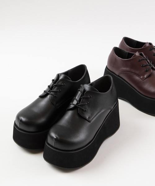 WEGO(ウィゴー)の「WEGO/厚底ボリュームシューズ(ドレスシューズ・レディース・ブラック/その他1/ワイン・MEDIUM/LARGE)」の2枚目の写真