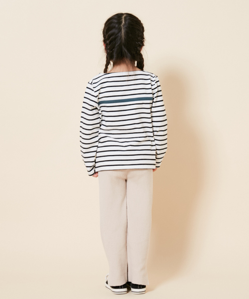 PairPair（ペアペア）の「配色ラインボーダーロンT(長袖)（Tシャツ/カットソー・キッズ・アイボリー・M(115-130)/S(100-115)）」の9枚目の写真