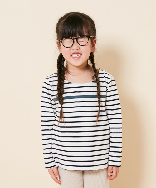 PairPair（ペアペア）の「配色ラインボーダーロンT(長袖)（Tシャツ/カットソー・キッズ・アイボリー・M(115-130)/S(100-115)）」の7枚目の写真