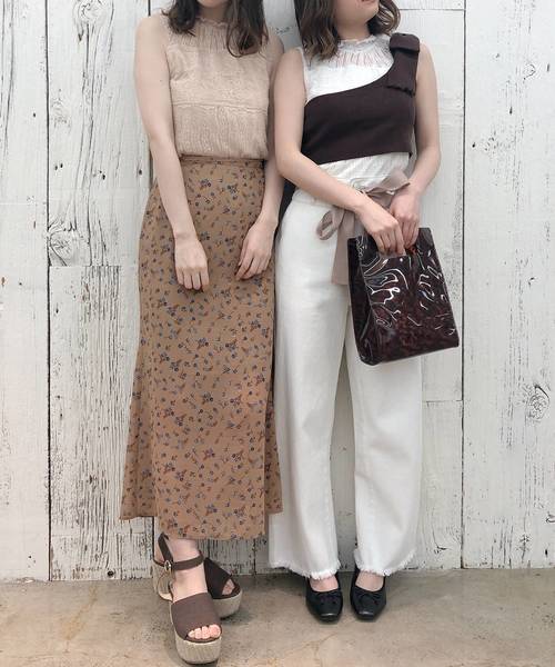 one after another NICE CLAUP（ワンアフターアナザーナイスクラップ）の「プチハイ総レーストップス（タンクトップ・レディース・オフホワイト/ベージュ/ブラック・FREE）」の13枚目の写真