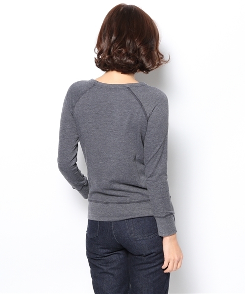 green label relaxing（グリーンレーベルリラクシング）の「GC USA ガーゼ ウラケ プリント POスウェット（スウェット・レディース・オフホワイト/グレー/ネイビー・フリー）」の6枚目の写真