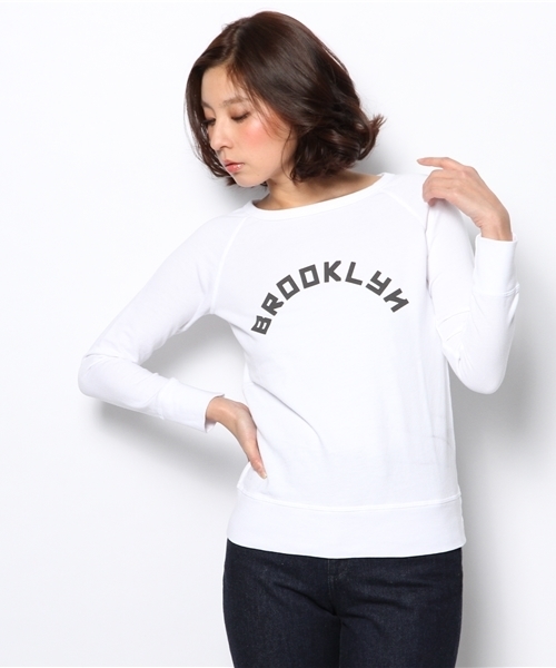 green label relaxing（グリーンレーベルリラクシング）の「GC USA ガーゼ ウラケ プリント POスウェット（スウェット・レディース・オフホワイト/グレー/ネイビー・フリー）」の10枚目の写真