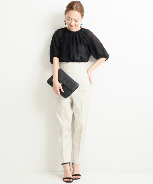 VERMEIL par iena(ヴェルメイユパーイエナ)の「麻混 バックリボンパンツ◆(その他パンツ・レディース・ベージュ/ネイビー/パープル・40/38)」の11枚目の写真