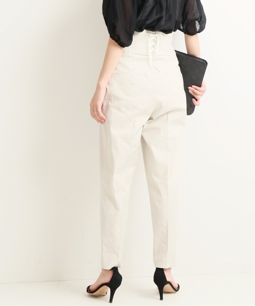 VERMEIL par iena(ヴェルメイユパーイエナ)の「麻混 バックリボンパンツ◆(その他パンツ・レディース・ベージュ/ネイビー/パープル・40/38)」の14枚目の写真