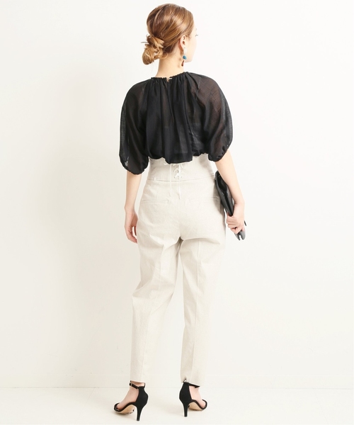 VERMEIL par iena(ヴェルメイユパーイエナ)の「麻混 バックリボンパンツ◆(その他パンツ・レディース・ベージュ/ネイビー/パープル・40/38)」の19枚目の写真