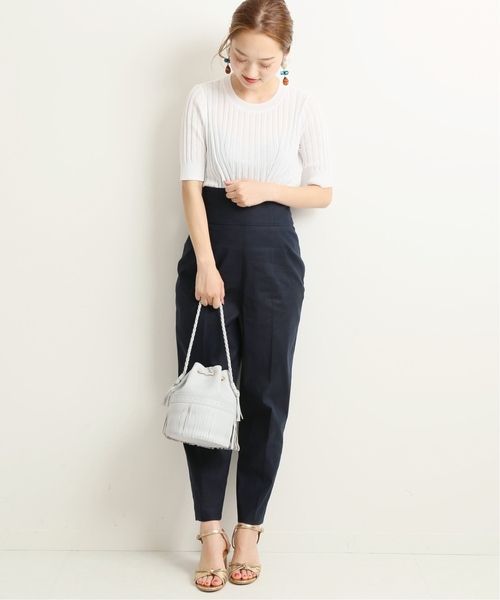 VERMEIL par iena(ヴェルメイユパーイエナ)の「麻混 バックリボンパンツ◆(その他パンツ・レディース・ベージュ/ネイビー/パープル・40/38)」の17枚目の写真