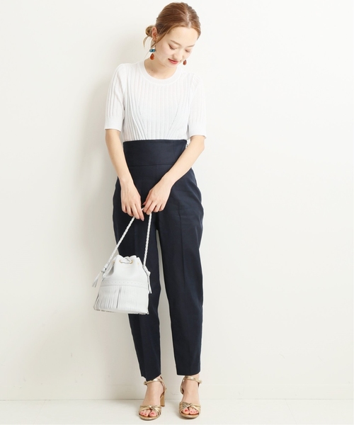 VERMEIL par iena(ヴェルメイユパーイエナ)の「麻混 バックリボンパンツ◆(その他パンツ・レディース・ベージュ/ネイビー/パープル・40/38)」の12枚目の写真