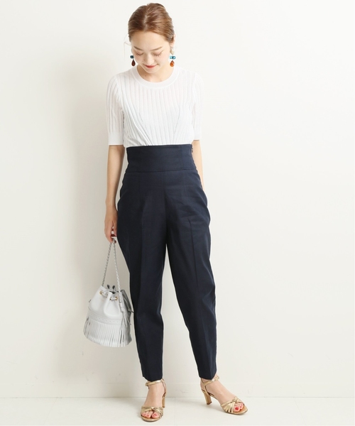 VERMEIL par iena(ヴェルメイユパーイエナ)の「麻混 バックリボンパンツ◆(その他パンツ・レディース・ベージュ/ネイビー/パープル・40/38)」の21枚目の写真