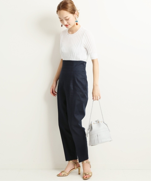 VERMEIL par iena(ヴェルメイユパーイエナ)の「麻混 バックリボンパンツ◆(その他パンツ・レディース・ベージュ/ネイビー/パープル・40/38)」の10枚目の写真