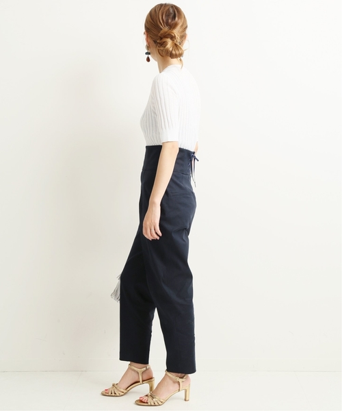 VERMEIL par iena(ヴェルメイユパーイエナ)の「麻混 バックリボンパンツ◆(その他パンツ・レディース・ベージュ/ネイビー/パープル・40/38)」の8枚目の写真