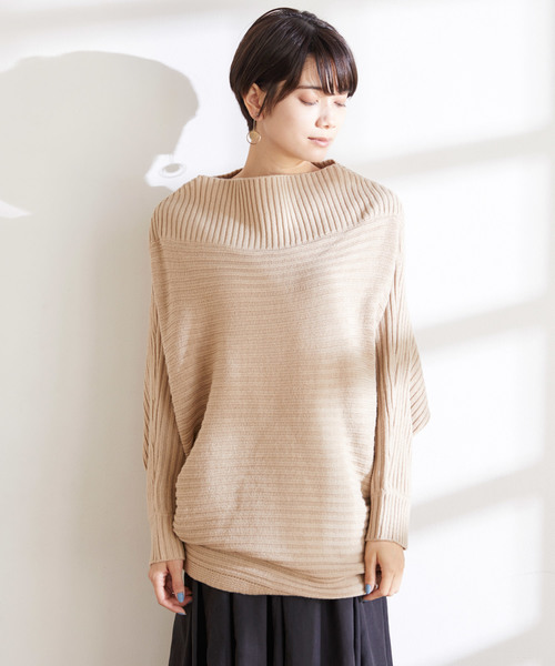 Chaco closet（チャコ クローゼット）の「リラクシングドルマンスリーブリブニットプルオーバー（ニット/セーター・レディース・ブラック/ベージュ/パープル/グレー/オフホワイト/ピンク・FREE）」の17枚目の写真