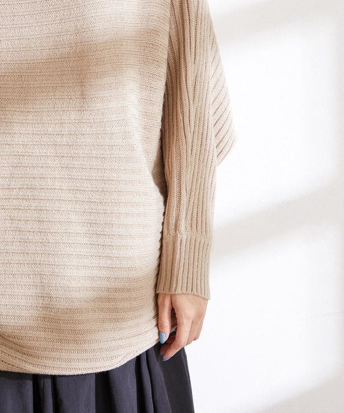Chaco closet（チャコ クローゼット）の「リラクシングドルマンスリーブリブニットプルオーバー（ニット/セーター・レディース・ブラック/ベージュ/パープル/グレー/オフホワイト/ピンク・FREE）」の15枚目の写真
