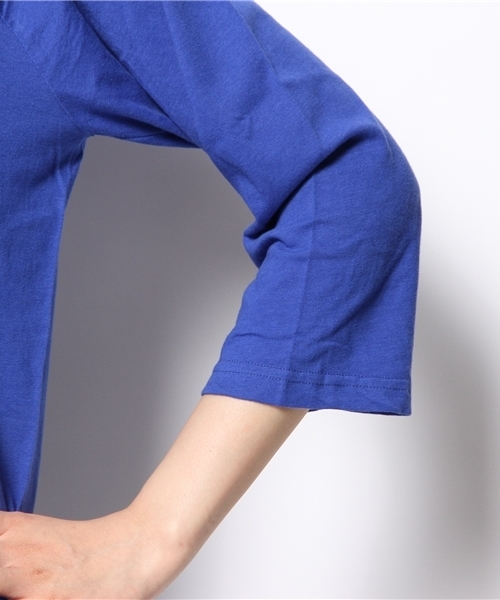 BEAMS BOY（ビームスボーイ）の「BEAMS BOY / カレッジプリント ラグラン7分袖 14SS**（Tシャツ/カットソー・レディース・ホワイト/ブルー・ONE SIZE）」の10枚目の写真