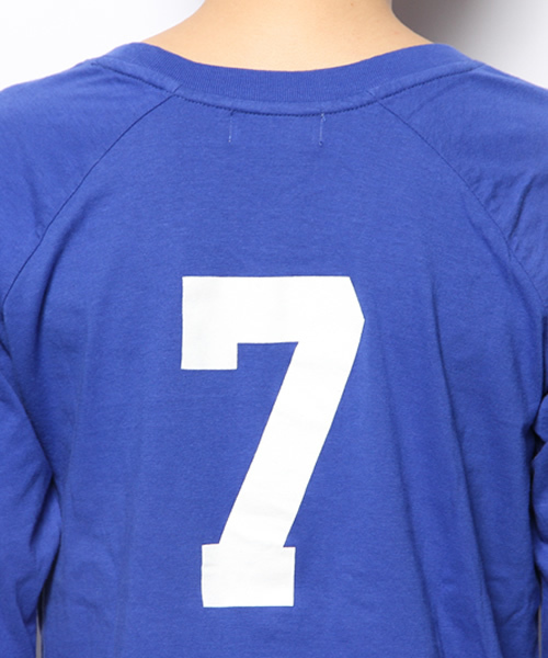 BEAMS BOY（ビームスボーイ）の「BEAMS BOY / カレッジプリント ラグラン7分袖 14SS**（Tシャツ/カットソー・レディース・ホワイト/ブルー・ONE SIZE）」の4枚目の写真