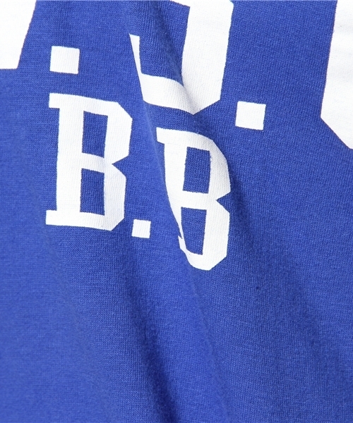BEAMS BOY（ビームスボーイ）の「BEAMS BOY / カレッジプリント ラグラン7分袖 14SS**（Tシャツ/カットソー・レディース・ホワイト/ブルー・ONE SIZE）」の5枚目の写真