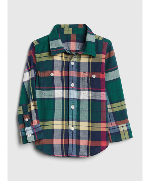 GAP（ギャップ）の「チェック長袖シャツ (幼児)（シャツ/ブラウス・キッズ・イエロー/オレンジ/グリーン/グリーン系その他・18-24M/3 YRS/12-18M/2 YRS/4 YRS/5 YRS）」の3枚目の写真