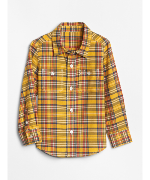 GAP（ギャップ）の「チェック長袖シャツ (幼児)（シャツ/ブラウス・キッズ・イエロー/オレンジ/グリーン/グリーン系その他・18-24M/3 YRS/12-18M/2 YRS/4 YRS/5 YRS）」の4枚目の写真