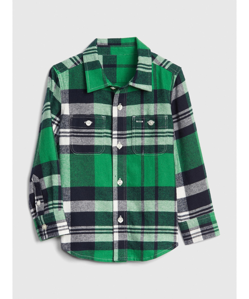 GAP（ギャップ）の「チェック長袖シャツ (幼児)（シャツ/ブラウス・キッズ・イエロー/オレンジ/グリーン/グリーン系その他・18-24M/3 YRS/12-18M/2 YRS/4 YRS/5 YRS）」の2枚目の写真
