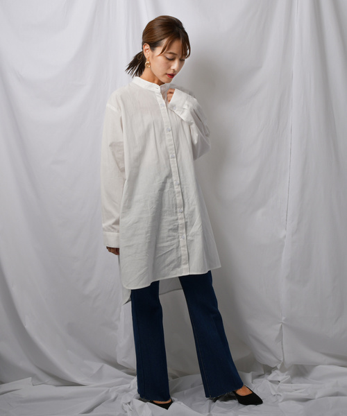 Ambre Neige（アンブルネージュ）の「バンドカラーシャツ【WEB/EC限定商品】（シャツ/ブラウス・レディース・ベージュ/オフホワイト/スモークピンク・FREE）」の7枚目の写真