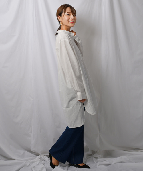 Ambre Neige（アンブルネージュ）の「バンドカラーシャツ【WEB/EC限定商品】（シャツ/ブラウス・レディース・ベージュ/オフホワイト/スモークピンク・FREE）」の10枚目の写真