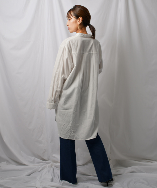 Ambre Neige（アンブルネージュ）の「バンドカラーシャツ【WEB/EC限定商品】（シャツ/ブラウス・レディース・ベージュ/オフホワイト/スモークピンク・FREE）」の6枚目の写真