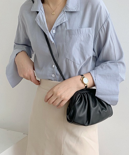 chuclla（チュクラ）の「【chuclla】【2019AW】2way ギャザー ショルダーバッグ cha139（ショルダーバッグ・レディース・ブラック/カーキ/アイボリー/タン/グレイッシュベージュ・FREE）」の3枚目の写真