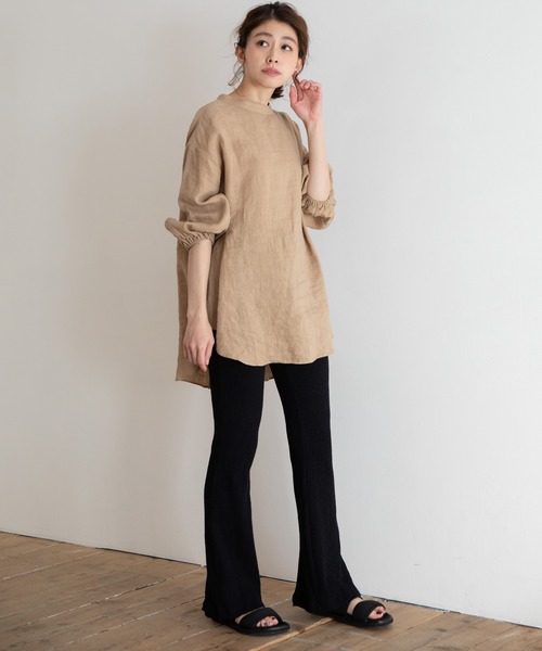 Munich(ミューニック)の「ストレッチスラブリブ スリットレギンス【セットアップ可】(その他パンツ・レディース・ブラック/カーキ/アイボリー・FREE)」の6枚目の写真