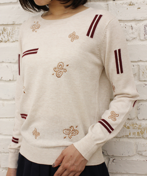 Kastane（カスタネ）の「【Kastane】インターシャプルオーバー（ニット/セーター・レディース・ベージュ/ネイビー・FREE）」の6枚目の写真