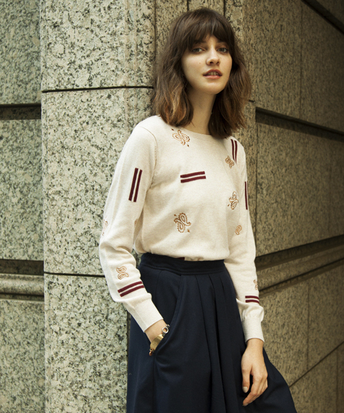 Kastane（カスタネ）の「【Kastane】インターシャプルオーバー（ニット/セーター・レディース・ベージュ/ネイビー・FREE）」の10枚目の写真