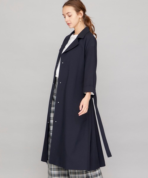 STUDIOUS（ステュディオス）の「【STUDIOUS】バックタックシングルコート（トレンチコート・レディース・ベージュ/ネイビー/ピンク・1/2）」の3枚目の写真