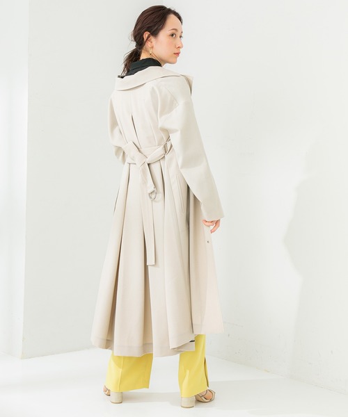STUDIOUS（ステュディオス）の「【STUDIOUS】バックタックシングルコート（トレンチコート・レディース・ベージュ/ネイビー/ピンク・1/2）」の13枚目の写真