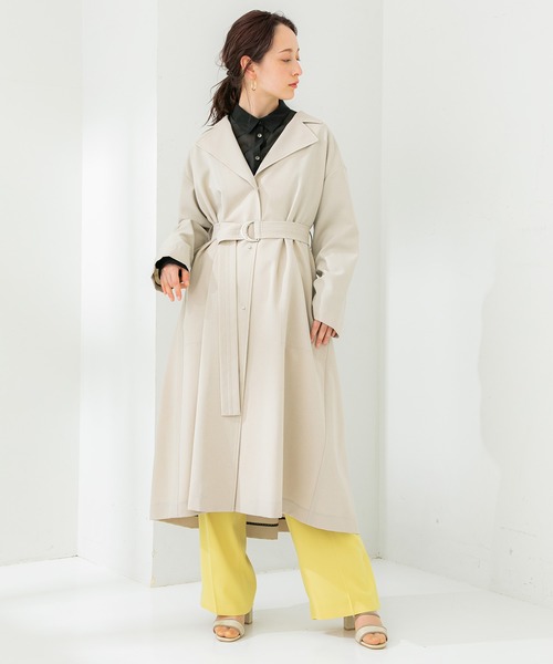 STUDIOUS（ステュディオス）の「【STUDIOUS】バックタックシングルコート（トレンチコート・レディース・ベージュ/ネイビー/ピンク・1/2）」の14枚目の写真